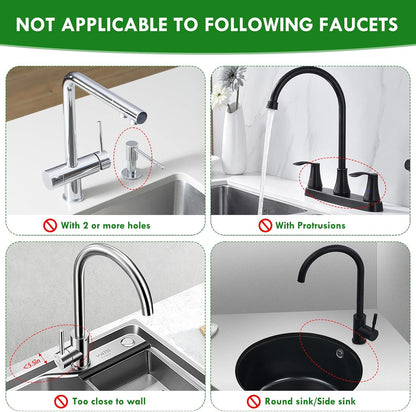 17” x 5.5” Silicone Faucet Handle Drip Catcher Tray Mat, Silicone Faucet Mat Dish Soap Sponge Holder for Kitchen Sink, Drying Mat for Kitchen Counter Bathroom Kitchen Sink Splash Guard - Black