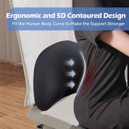 Super Cozy Lumbar Support Pillow for Car/Office Chair, 100% Memory Foam