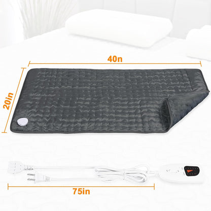 Heating Pad,Heated Blanket,Heating Pad for Back Neck,Grey,24x12 Inch | Electric Heating Pad,Dry/Moist Heat Heating Pads,Heating Pads for Shoulder,Abdomen,Heat Pad for Women Men,Birthday Gift