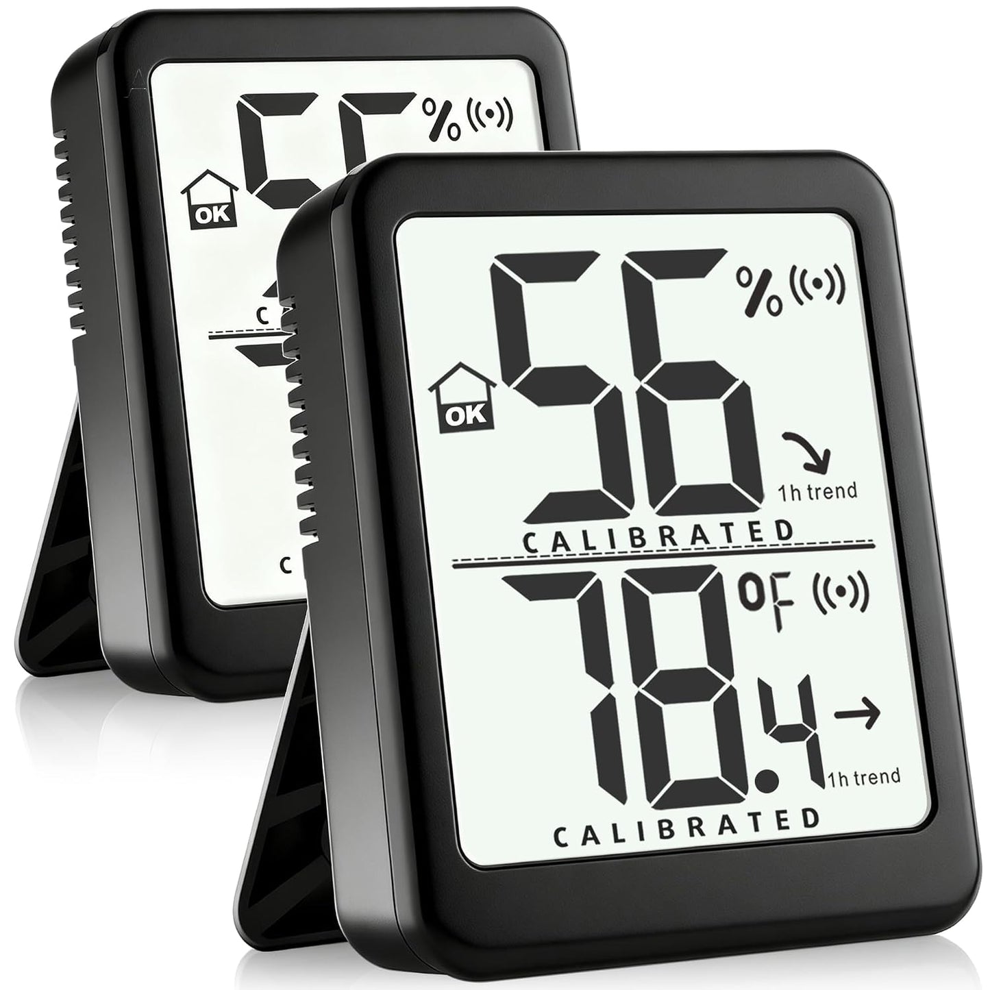 2 Pack Room Thermometer Small Hygrometer Indoor Humidity Monitor Sensor, Digital Temperature and Humidity Meter Gauge for Home, Baby Nursery, Reptile, Greenhouse - Battery Included