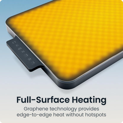 Chefman Everything Warmer Electric Warming Tray, 20” x 16” Modular Expanding Design, Graphene Full-Surface Heating, Food Warming Mat for Parties, Gatherings & Daily Use, Two Tempered Glass Panels