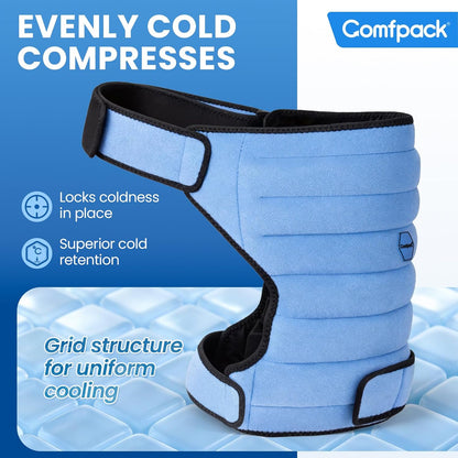 Comfpack Hip Ice Pack Wrap After Surgery, 2 Hours Long Lasting Cold Therapy | Flexible & Evenly Cooling Reusable Ice Pack for Hip Replacement Surgery, Injuries, Sciatica, Bursitis, Hip Flexor Pain, Gift