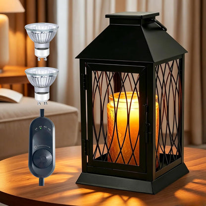 Candle Warmer Lamp with Timer, Farmhouse Rustic Lantern