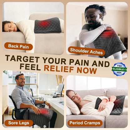 Electric Heating Pad for Back Neck & Shoulders, 35"x20" King Size, Velvet