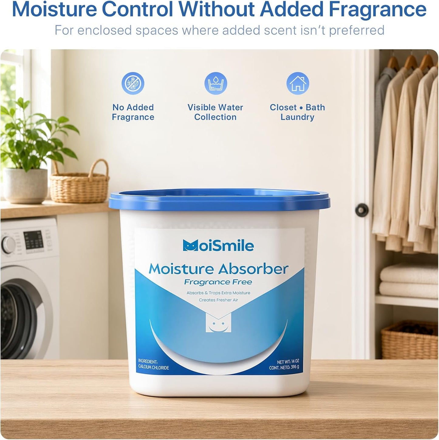Moisture Absorbers with Activated Charcoal, Humidity Control & Air Deodorizing Preparations for Closet, Bathroom, Basement, Car & RV, 3 Pack