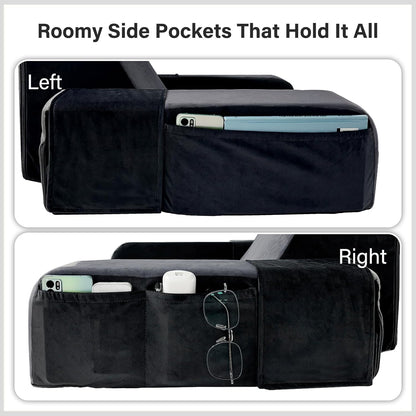 Vekkia 21" Reading Pillow for Bed with XL Side Pockets for Adult