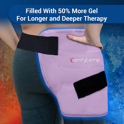 Comfytemp Hip Ice Pack Wrap for Sciatica Pain Relief, Hip Replacement Kit After Surgery, Reusable Gel Ice Pack for Injuries, Hot Cold Compress Recovery Items, Fathers Day Dad Gifts for Men, Blue (S/M)