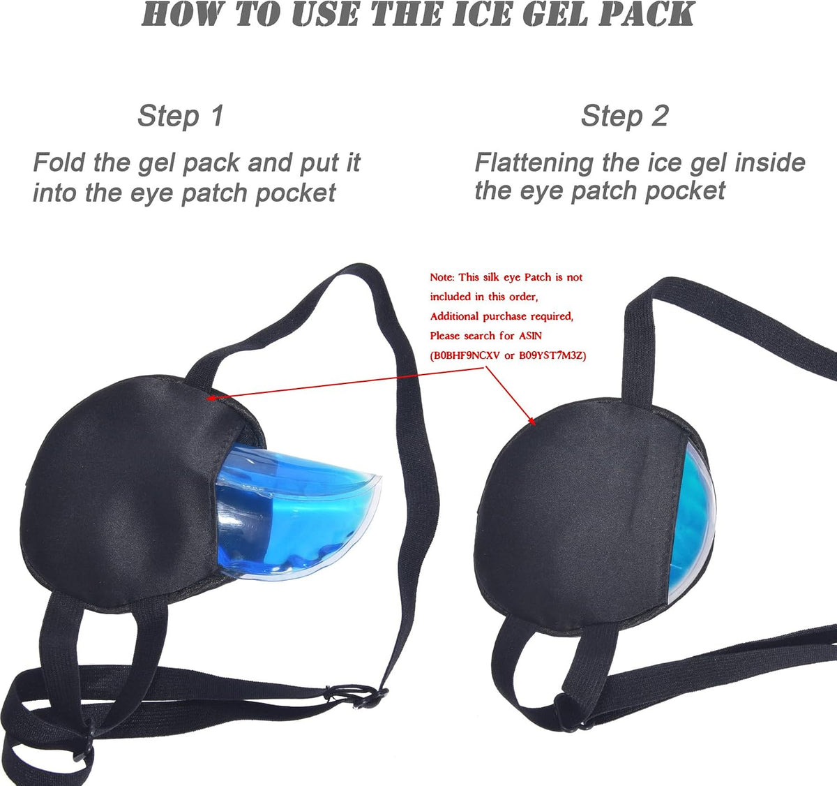 Ice Eye Patches for Puffy Eyes, Cooling Medical Eye Patch Pad Gel Pack Cover Eyepatch Cold Hot Therapy Eye Bags Dark Circles After Surgery Adult Kid