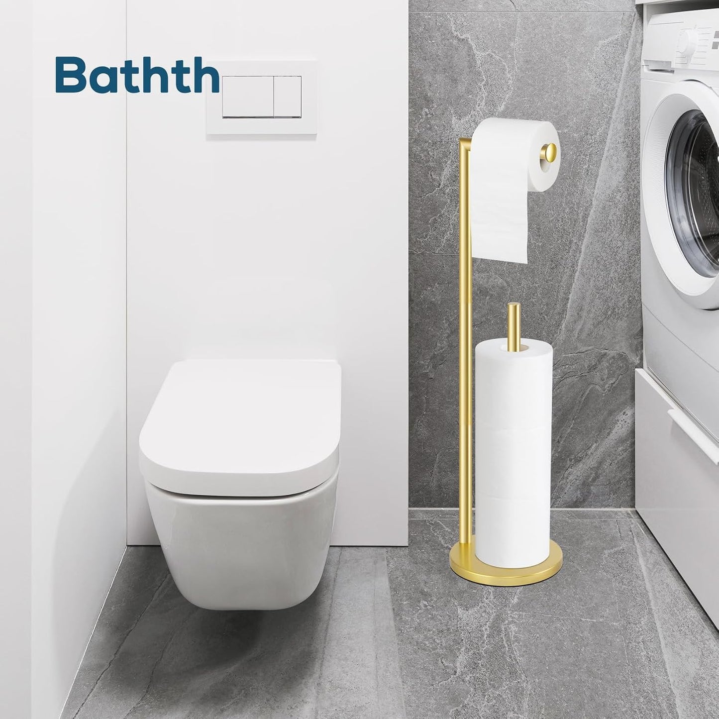Toilet Paper Holder Stand, Brushed Nickel Toilet Paper Holder Free Standing | Stainless Steel Toilet Paper Holder for 4 Rolls, Bathroom Organizers and Storage with Anti-Slip Base and Rustproof