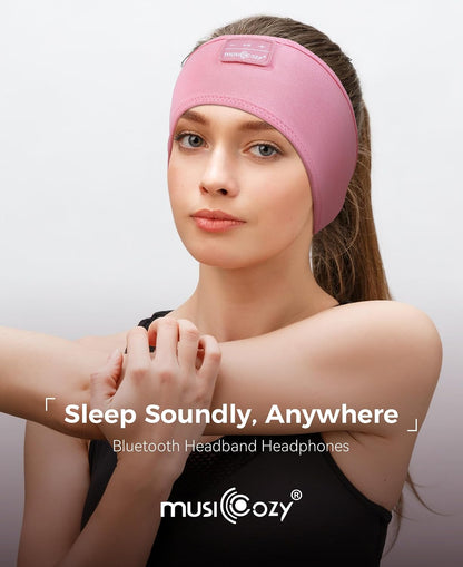MUSICOZY Sleep Headphones Bluetooth Headband Headphones for Side Sleepers | Sleeping Headbands Wireless Sports Earphones Sweat Resistant Earbuds for Workout Running Cool Gadgets Unique Gifts for Women