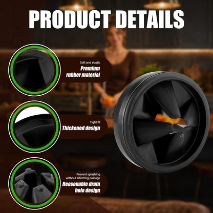 3 3/8" Garbage Disposal Splash Guard Replacement for InSinkErator Evolution | QCB-AM rubber Drain Insert, Sink Baffle, Garbage Disposer Accessories, Upgraded Removable Quiet Collar Drain Plugs, Black