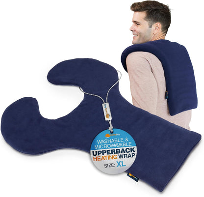 SunnyBay Weighted Heating Pad, Shoulder and Upper Back Wrap, Large, Navy