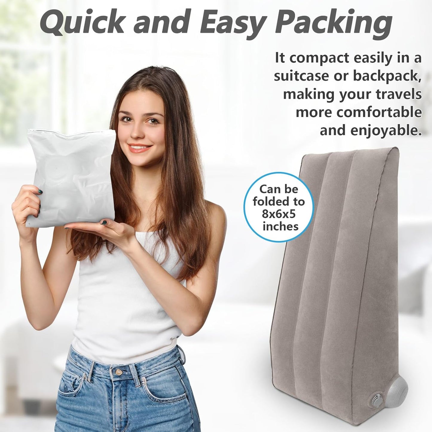 Inflatable Leg Elevation Pillow for Post-Surgery Recovery Adjustable Height | Travel-Friendly, Wedge Pillows for Swelling Relief, Easy Pump Valve, Single Leg/Knee/Ankle/Back