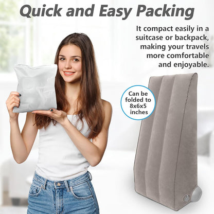 Inflatable Leg Elevation Pillow for Post-Surgery Recovery Adjustable Height | Travel-Friendly, Wedge Pillows for Swelling Relief, Easy Pump Valve, Single Leg/Knee/Ankle/Back