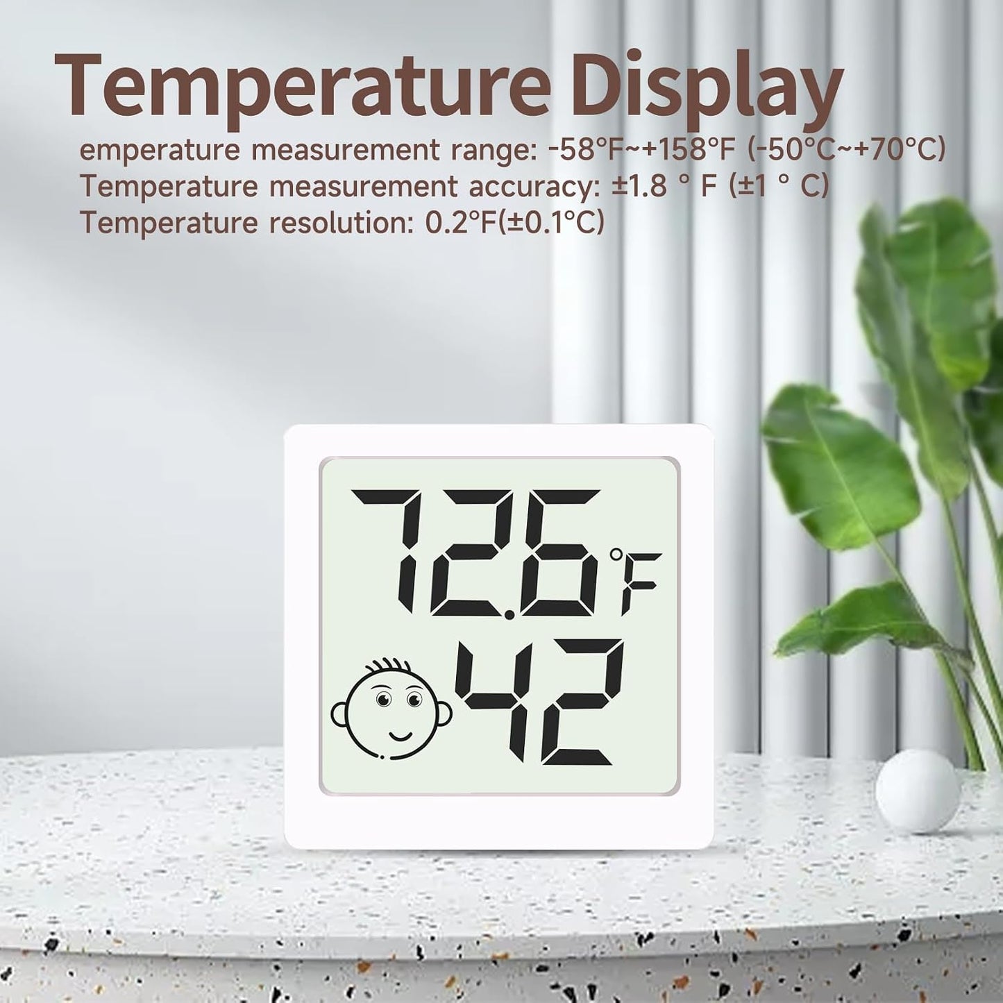 Mini Humidity Meter Hygrometer 6 Pack Room Thermometer Indoor Digital Temperature and Humidity Monitor (Black)