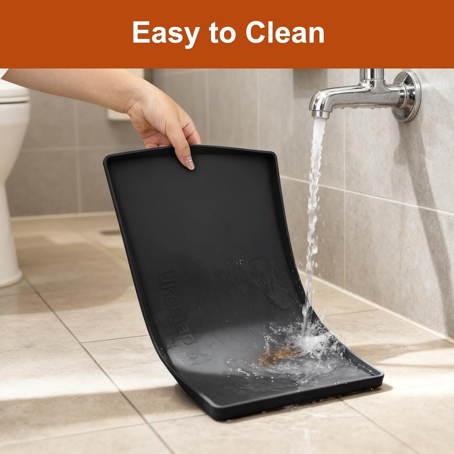 34" x 22" Extra Thick Silicone Mat Waterproof with Raised Edge, | Under Sink Mat for Kitchen & Bathroom, Kitchen Cabinet Liner, Multi-Purpose for Storage & Protection
