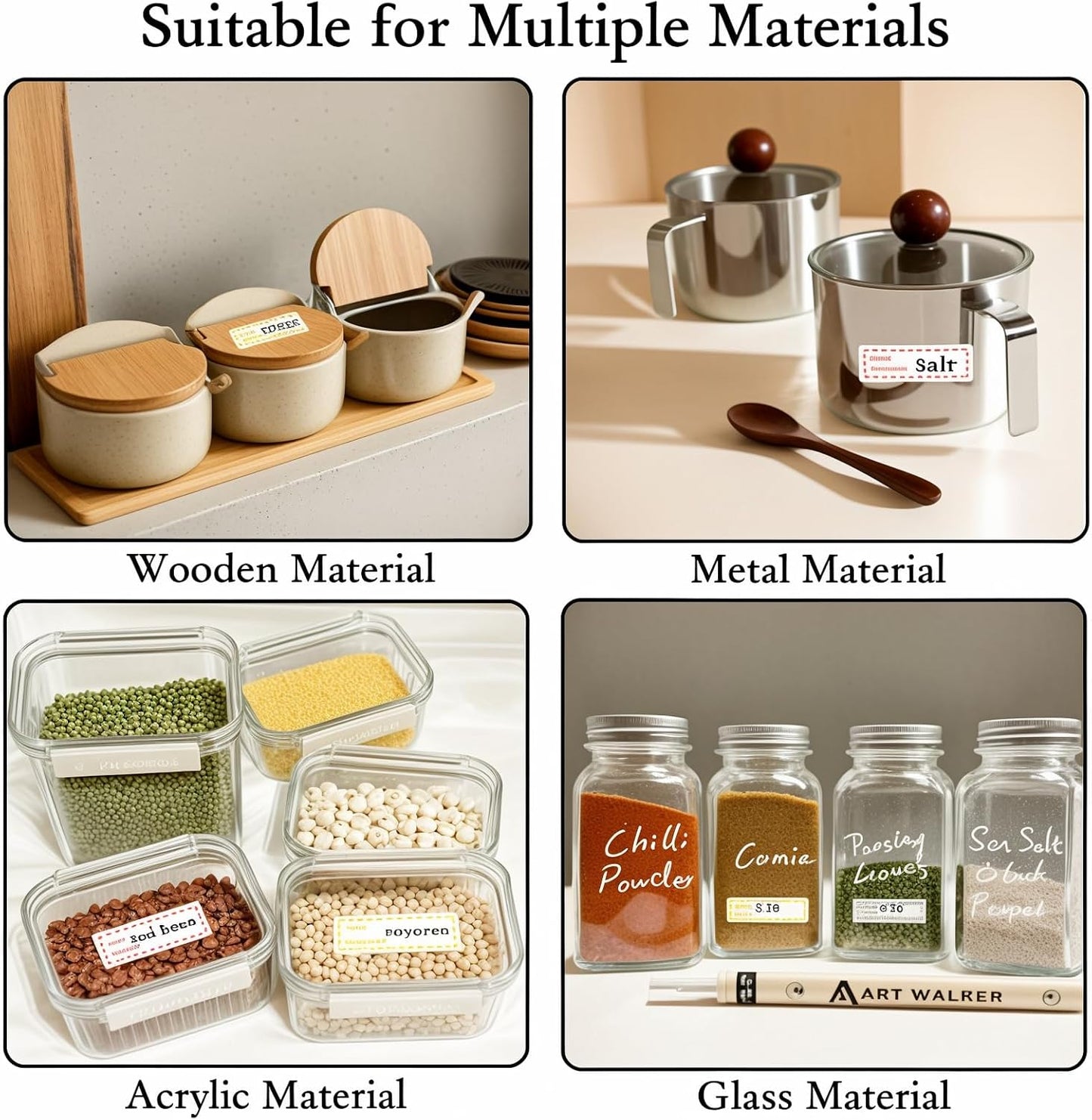 Freezer Labels 375pcs - 3"x1" Self-Adhesive Removable Food Labels | Write-On Waterproof & Oil-Proof Tape for Containers, Meal Prep & Pantry Organization (3 Rolls, 3 Colors) | BPA-free waterproof stickers leave zero residue. Safe for freezer, microwave &