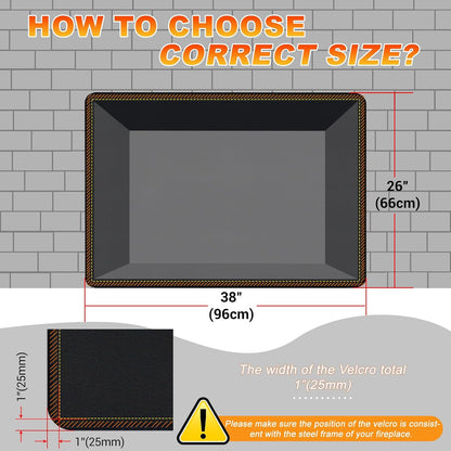 Fireplace Cover, Draft Stopper for Brick Fireplace, Fireplace Flue Blocker, Indoor Fireplace Blanket for Heat Loss, Winter and Summer, Black, 36x20 Inches