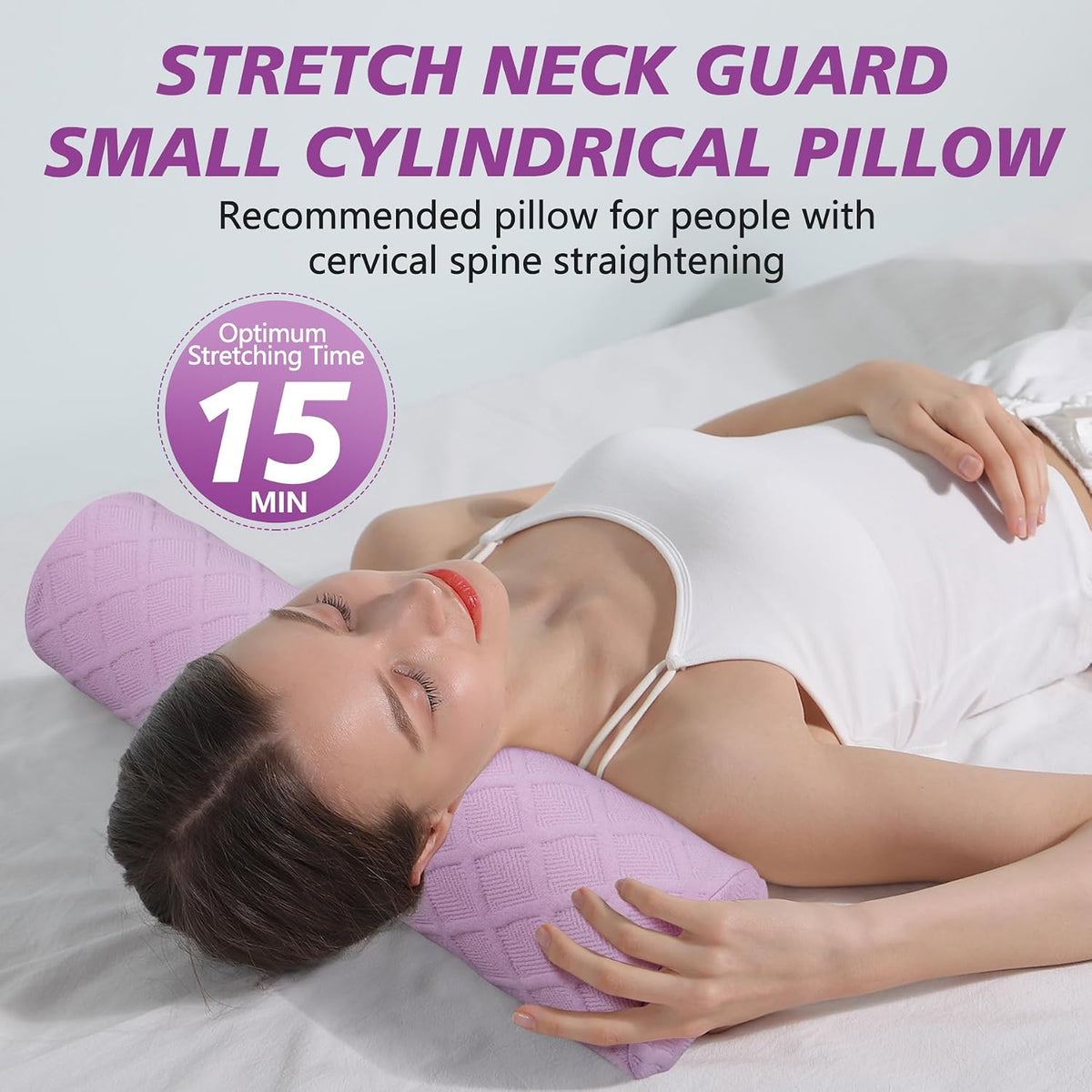 Cozyhealth 3.1" H Small Cervical Roll Pillow, Medium Soft Memory Foam Neck Round Pillow Cylinder Bolster Pillow for Sleeping, Round Neck Support for Bed, Legs, Back and Yoga (Grey, Small - 3.1" H)