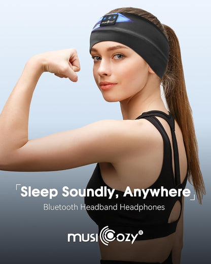 MUSICOZY Bluetooth Headband Sleep Headphones Earbuds for Sleeping Sports | Wireless Music Earphones Sports Sweat Resistant with HD Stereo Speakers for Workout Running Travel Yoga Ideal Gifts