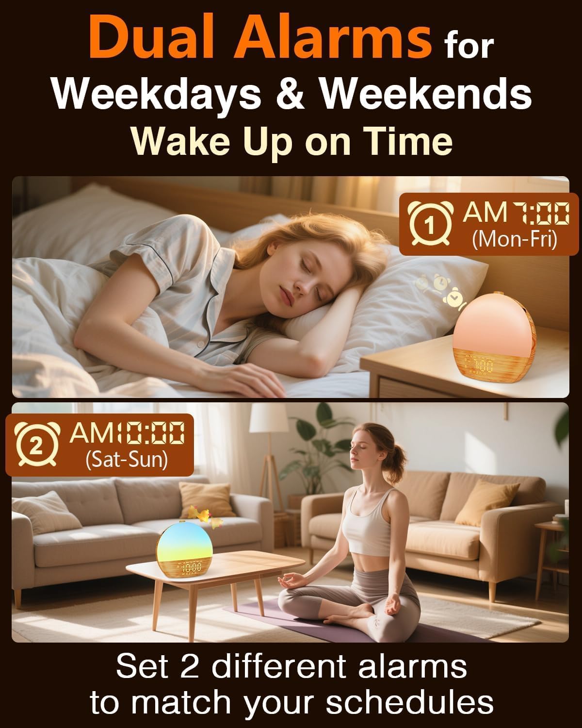 Sunrise Alarm Clock with Sound Machine - Natural Wake-Up Gradual Light