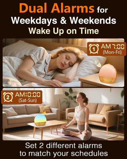 Sunrise Alarm Clock with Sound Machine - Natural Wake-Up Gradual Light