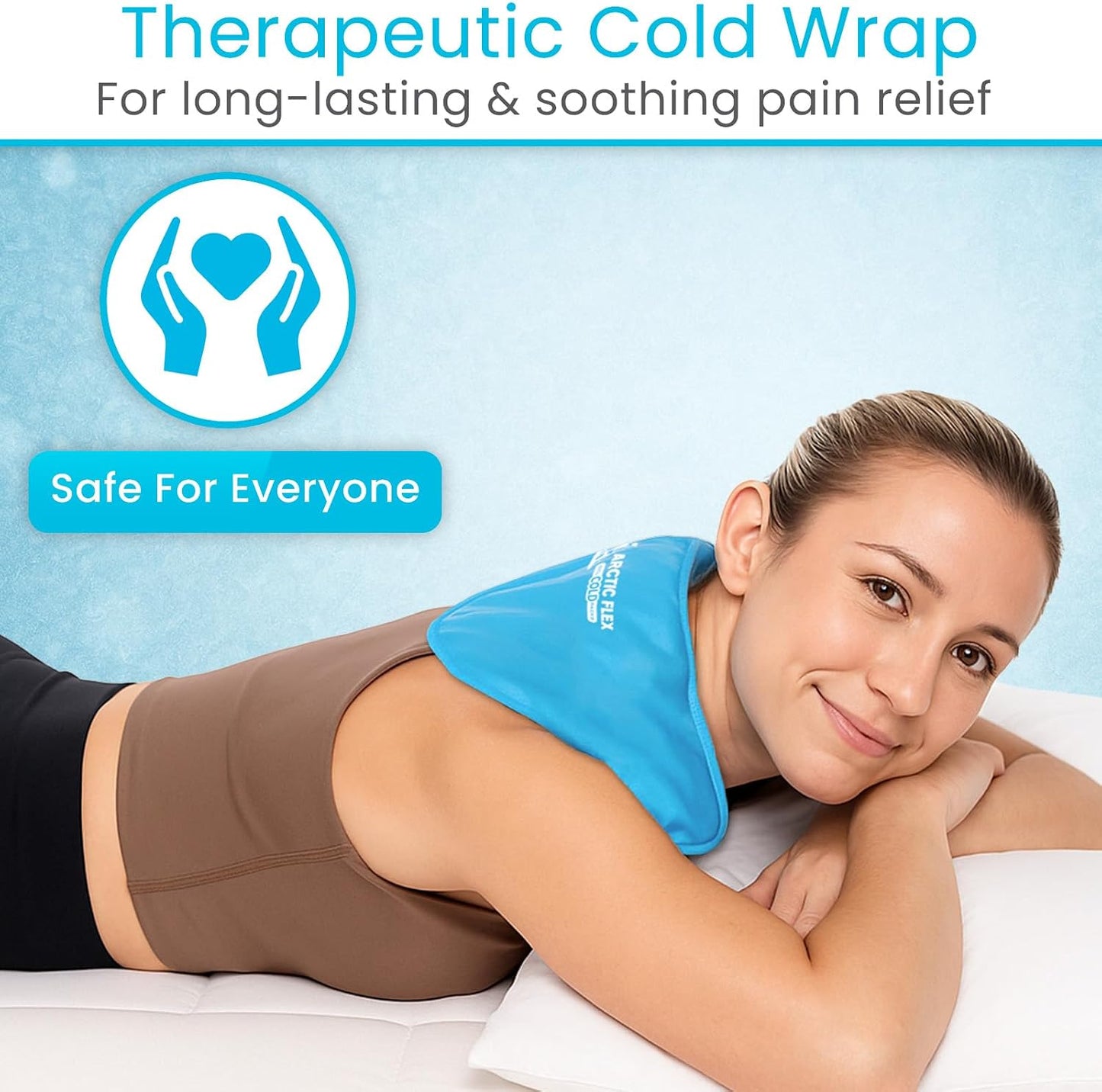 Arctic Flex Neck Ice Pack - Cold Compress Shoulder Therapy Wrap - Cool | Reusable Medical Freezer Gel Pad for Swelling, Injuries, Headache, Cooler (Large (1 Pack))
