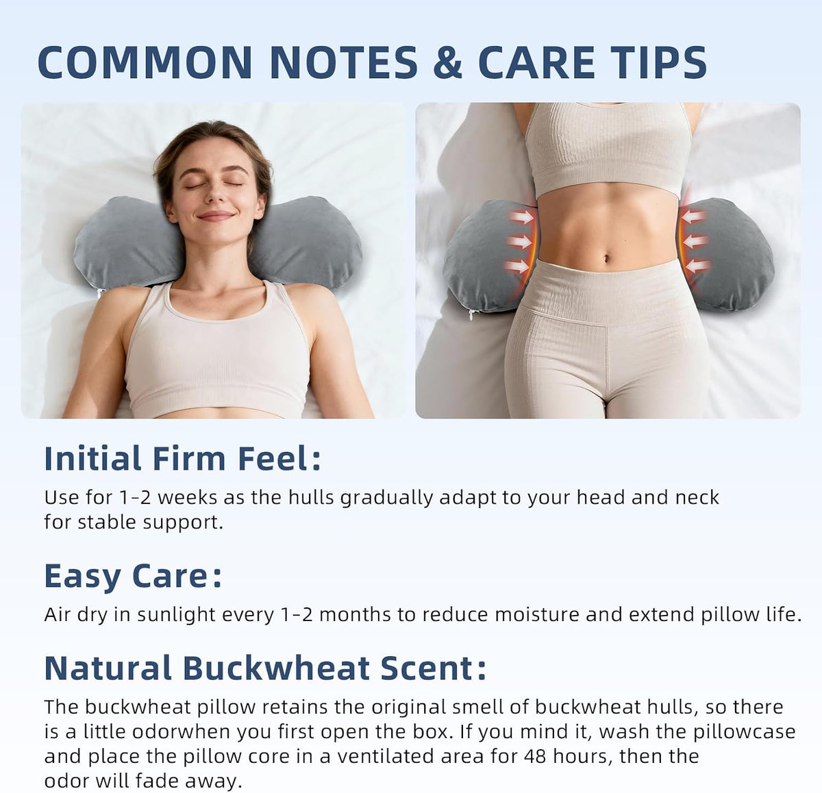 Buckwheat Lumbar Support Pillow for Bed Sitting and Couch Support, Firm Ergonomic Back Pillow for Lower Back Pain Relief, Small Natural Back Support Pillow Recliner Pillow
