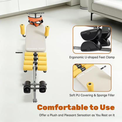 YuEany Full Body Traction Bed, Cervical Spine Stretcher with Adjustable Length for Back Pain Relief, Lumbar Decompression Table for Posture Correction, Home Massage Traction Machine
