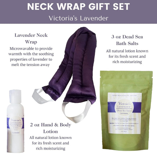 Victoria's Lavender Luxury Lavender Relaxing Spa Gift Basket, Set of 3