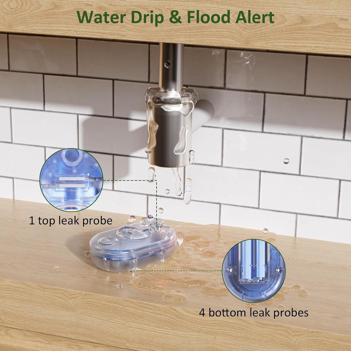 WiFi Water Leak Detector for Home with App Alert, 2.4Ghz Gateway + 6 Sensor | 120dB Water Flood/Drip Alarm for Basement/Kitchen/Bathroom/Toilet/Laundry Room,Under Sink/Pipe/Faucet Leakage Detection