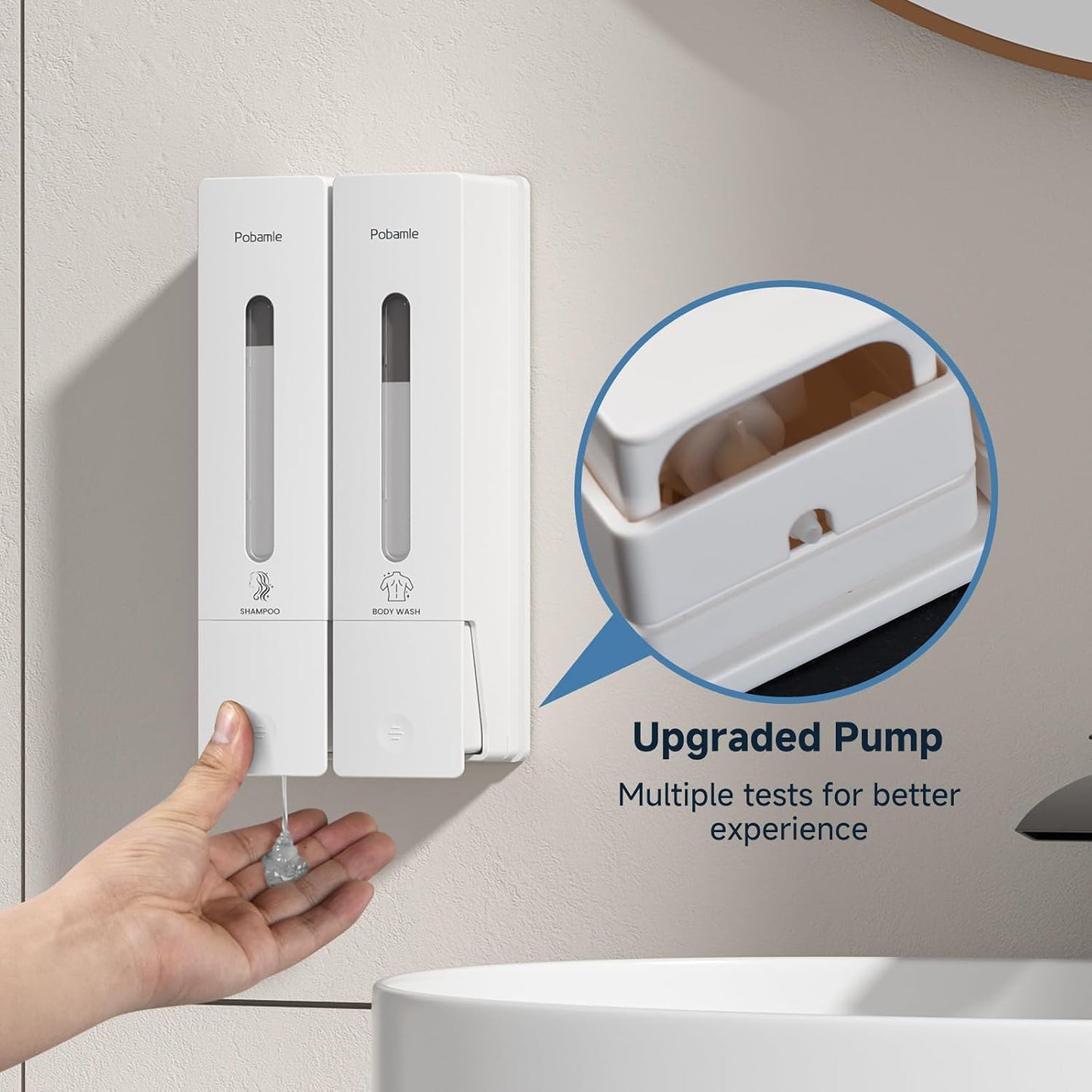 1984 Shower Soap Dispenser Bathroom Set Shampoo Conditioner Body Wash Dispenser Wall Mounted Shower Shampoo Dispenser 3 Chamber No Drill for Home Star Hotel 3 x 400ml Pink