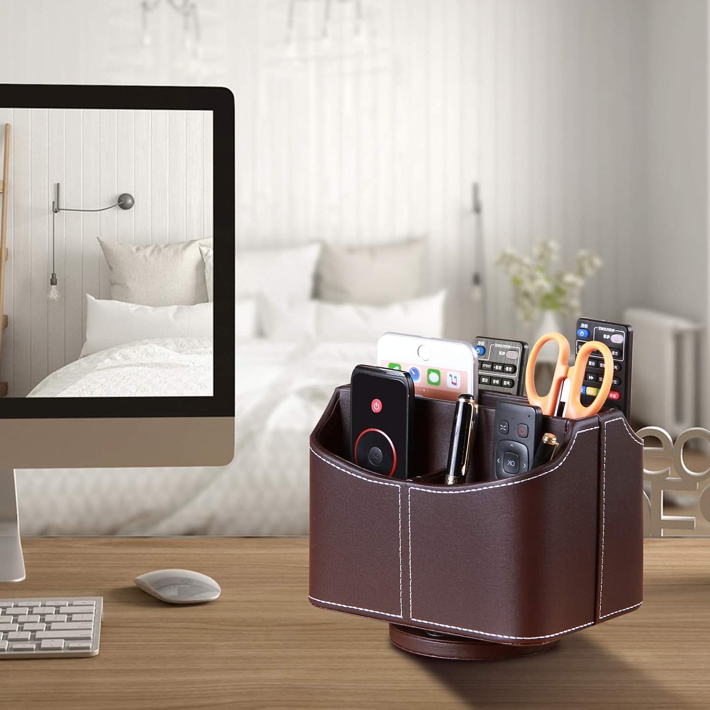 360° Rotatable Remote Control Holder,TV Remote Caddy for Nightstand Table