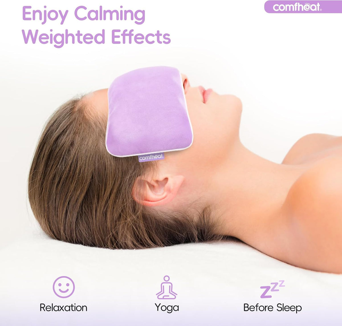 Lavender Weighted Eye Pillow for Yoga Relaxation FSA Eligible HSA