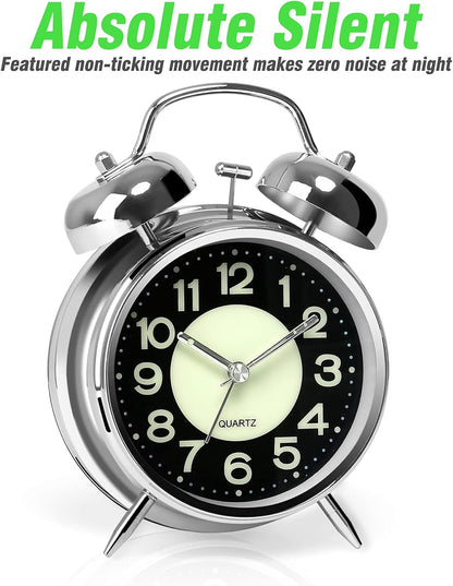 AYRELY® Super Loud Alarm Clock for Heavy Sleepers, 4.5 Inch Twin Bell Retro