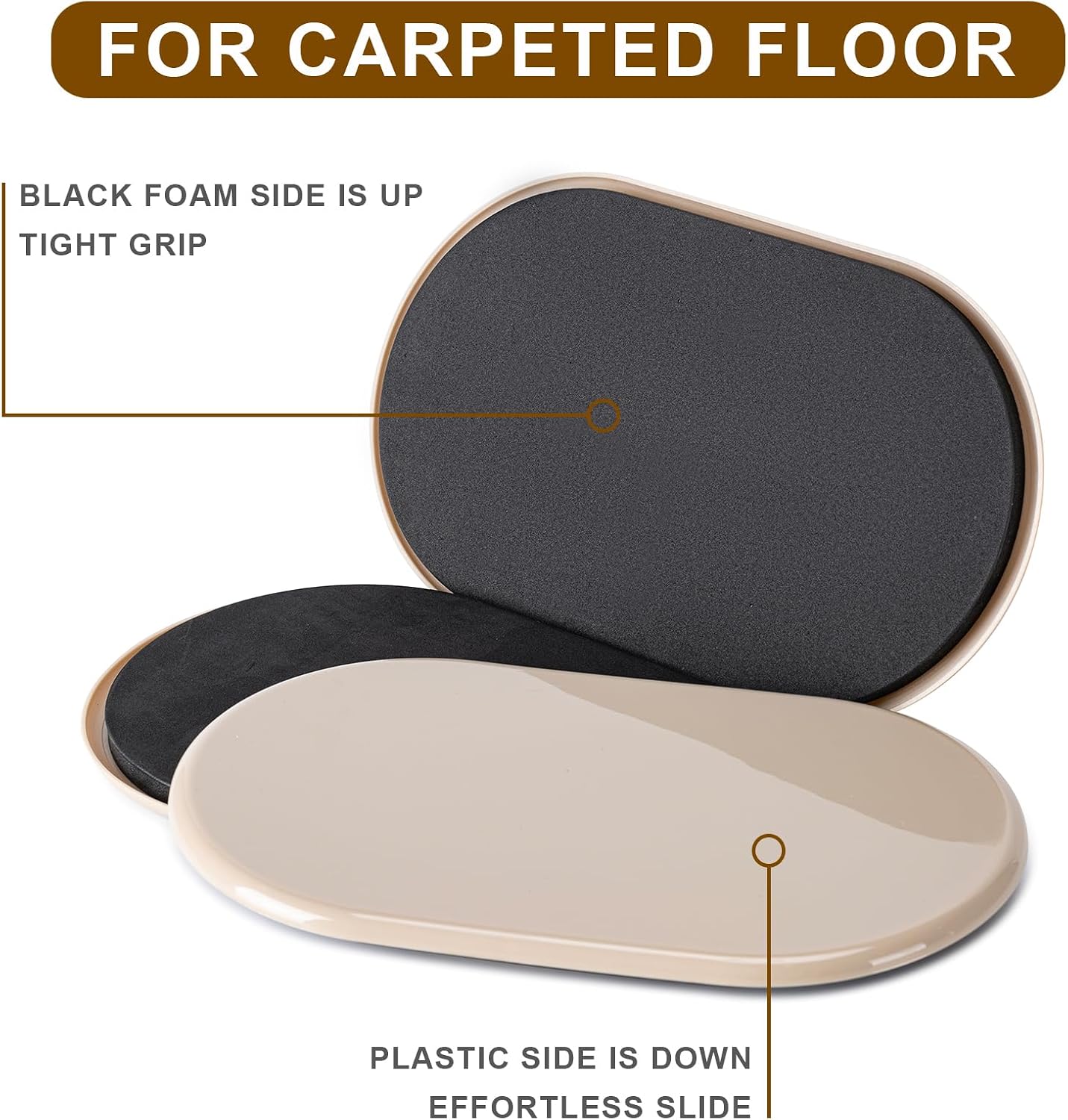 Furniture Sliders, 8 Pcs 3 1/2'' Furniture Sliders Pads for Hardwood Floors, Chair Legs Floors Protectors, Reusable Round Glides Glider, Heavy Duty Furniture Movers Sliders | Chair Legs Floors Protectors, Reusable Round Glides Glider, Heavy Duty