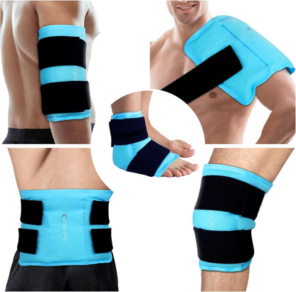 Comfytemp Gel Ice Packs for Injuries Reusable, FSA Eligible HSA, Hot Cold Compress Soft Ice Packs, Pain Relief for Ankles, Knees, Wrist, Shoulders, Back and More, Recovery Items for Men Women, 2Packs