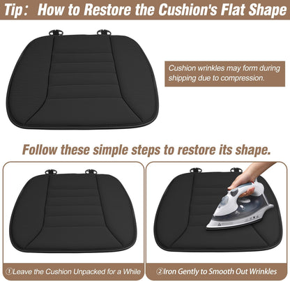 Car Seat Cushion Pad 1.2" Thick Comfort Seat Protector for Car Driver Seat Office Chair Home Use Memory Foam Seat Cushion with Non Slip Bottom, 20'' x 18.5'', Black