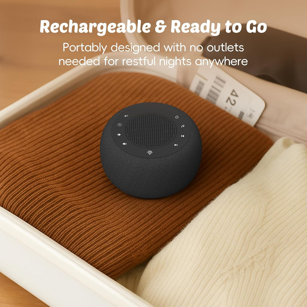 Buffbee Pro 2nd Gen| Sound Machine, Alarm Clock with Bluetooth Speaker