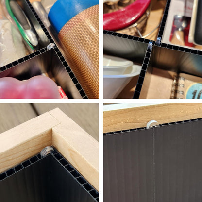 Customizable Grid Drawer Dividers, Cut to Fit Organizer | 8 PACK, Adjustable drawer dividers for any size drawer. Custom DIY grid organizer for kitchen, bathroom, desk, and more.