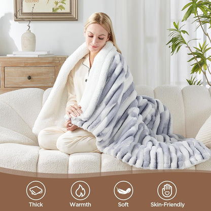 Westinghouse Heated Throw Blanket, 50"x60", Charcoal, ETL Certified
