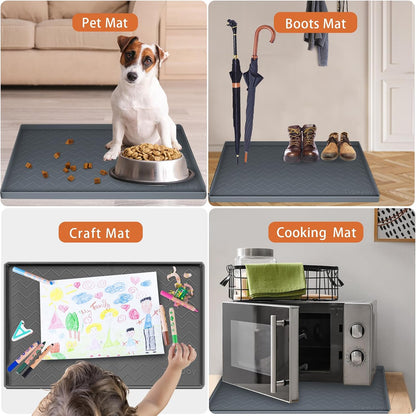 TigeJoy Under Sink Mats for Kitchen Waterproof 34" x 22", Cabinet Liner | Leak-Proof Silicone Mat Sink Protector, Kitchen Essentials Organizer and Storage,Boot or Shoe Tray, Pet Feeding Mat