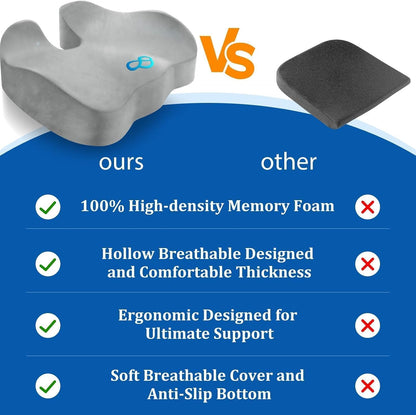 CushyOasis Seat Cushion, Gel Memory Foam Office Chair Cushions, (Black)