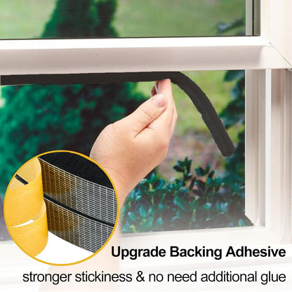 High Density Foam Tape Air Conditioner Window Seal, 1x1 Inch Thick Foam Stripe with Adhesive for Window AC Insulation, Weather Stripping for Doors and Windows Insulation, AC Foam Tape, White
