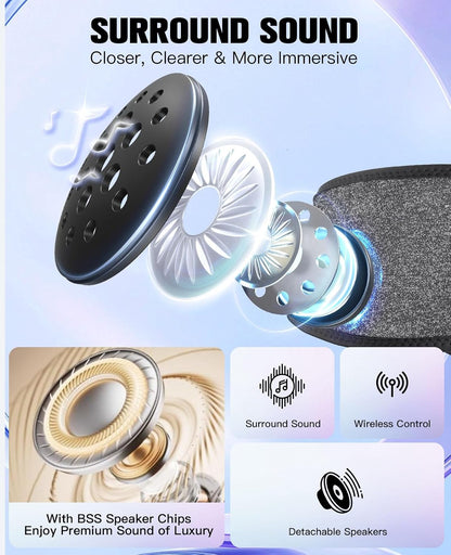Voerou Sleep Headphones Bluetooth 5.4 Headband, Breathable Sports Headband Sleeping Headphones Eye Mask Music Earbuds, Perfect for Sleep Exercises Workout Yoga Travel, Cool Tech Gadgets Gifts for Men