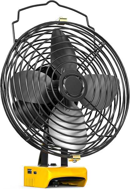 Ecarke 4" Clip Fan Compatible with Milwaukee 18V Battery (Tool Only) 3-Speed Cordless Clip-On Fan with 360° Rotation Low Noise Portable Desk Fan for Camping Jobsite Tent Fishing Outdoor