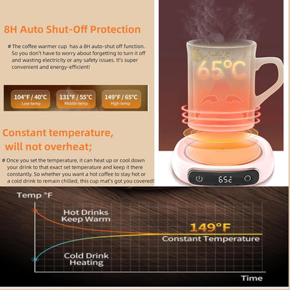 Coffee Mug Warmer, Cup Warmer with Auto Shut Off, Fast Bottle Warmers for All Bottles，3 Temp Settings, Multifunctional Bottle Warmer for Coffee, Beverage, Milk, Tea, Coffee Warmer Plate,Black