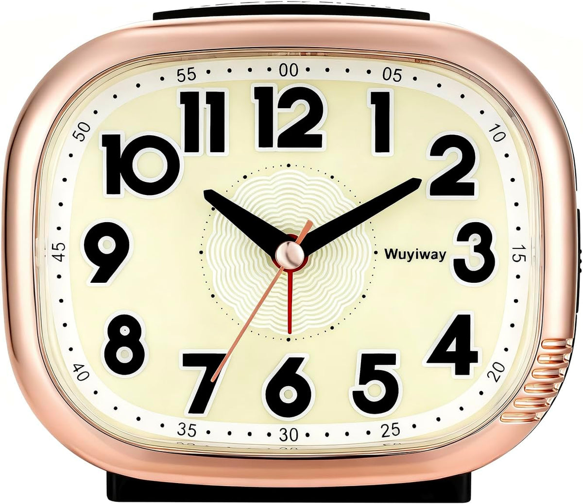 Vintage Retro Analog Alarm Clock, Battery Operated, Readable for Seniors，Silent No Ticking, Glow in Dark Dial, Lighted on Demand and Snooze, Blue, 4.7" x 3.9" x 2.7"