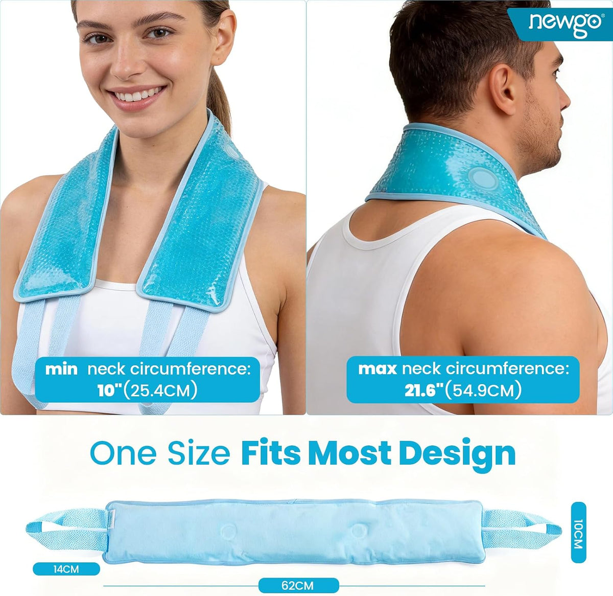 NEWGO Ice Pack for Neck Pain Relief, FSA Eligible, Blue