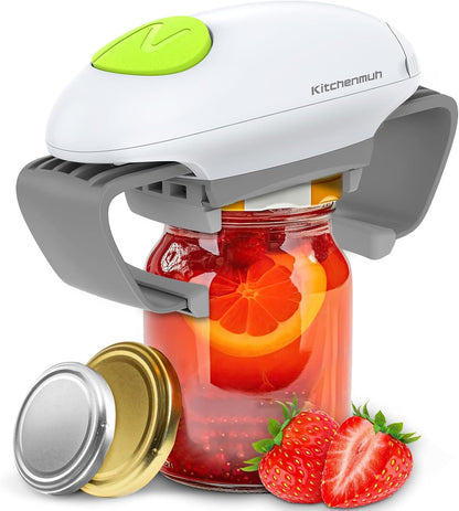 Higher Torque Electric Jar Opener for Seniors with Arthritis Fit Almost Jars Size, Strong Tough Automatic Jar Opener for Weak Hands, Hands Free Battery Operated Bottle Opener for Arthritic Hands Red